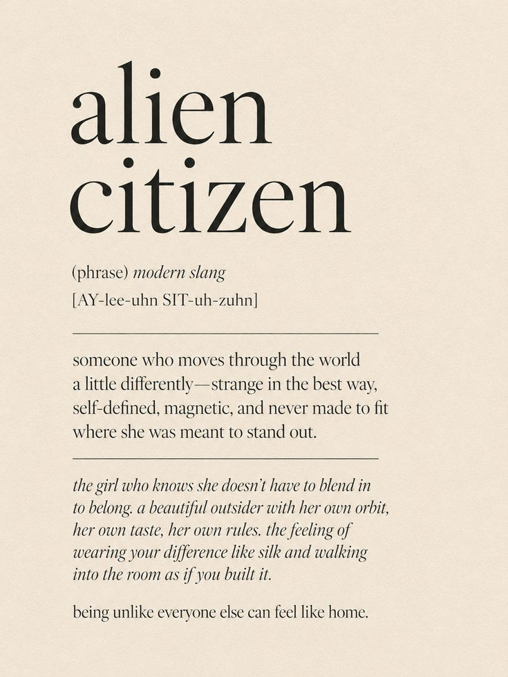 Alien Citizen Definition Print: Modern Typography Wall Art - artwork on paper