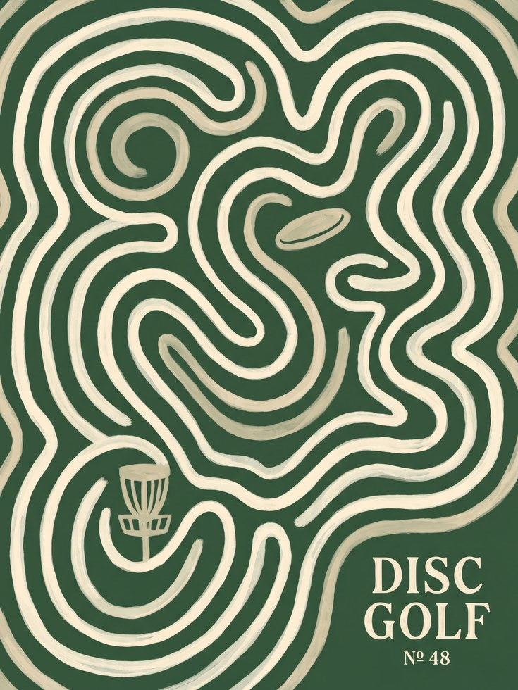 Disc Golf Poster: Vintage-Inspired Topographic Art (Multiple Sizes) - artwork on paper