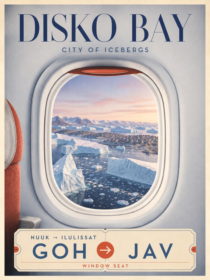 Vintage Travel Poster – Airplane Window Wall Art - artwork on paper