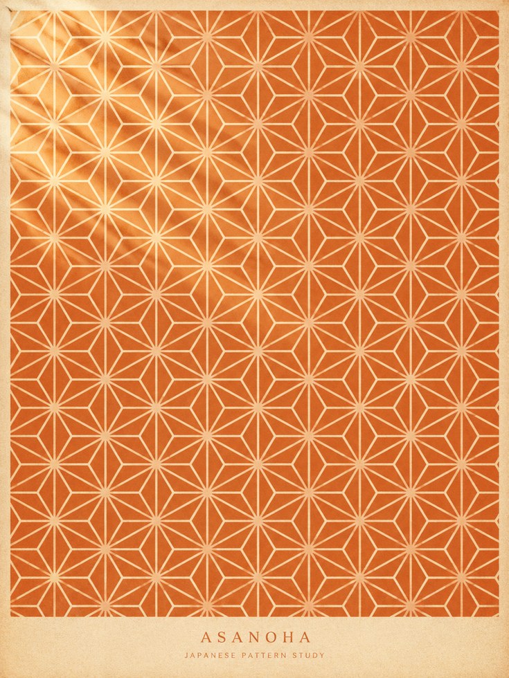 Asanoha Wall Art Print: Japanese Hemp Leaf Pattern - artwork on paper