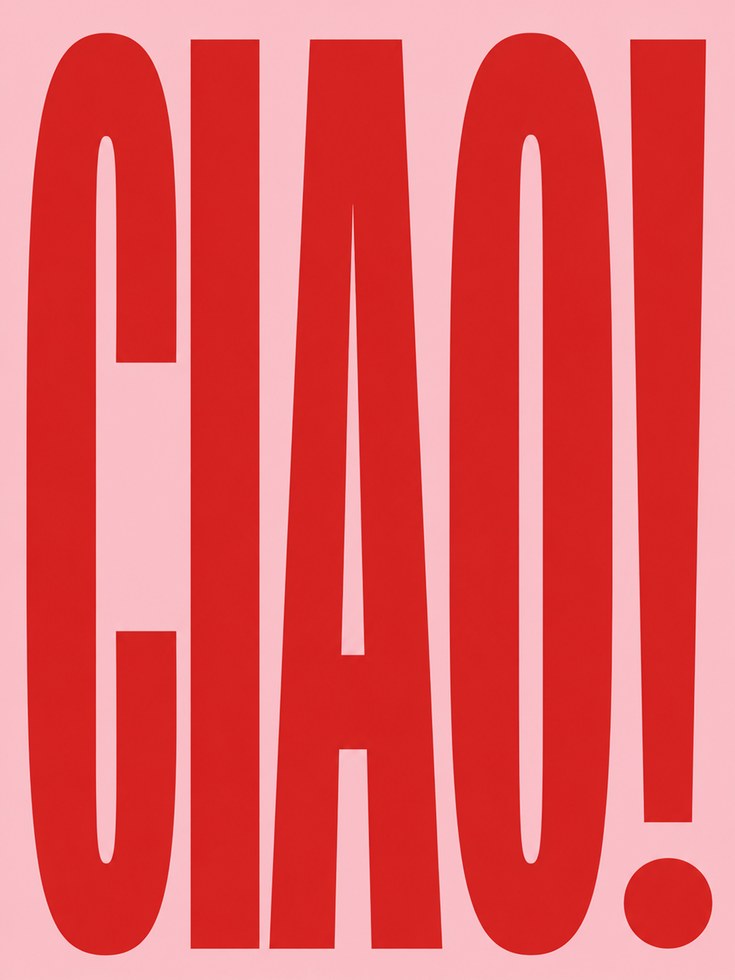Ciao Wall Art – Italian Typography Print - artwork on paper