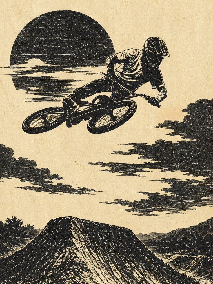 BMX Wall Art – Mountain Bike Jump Print - artwork on paper