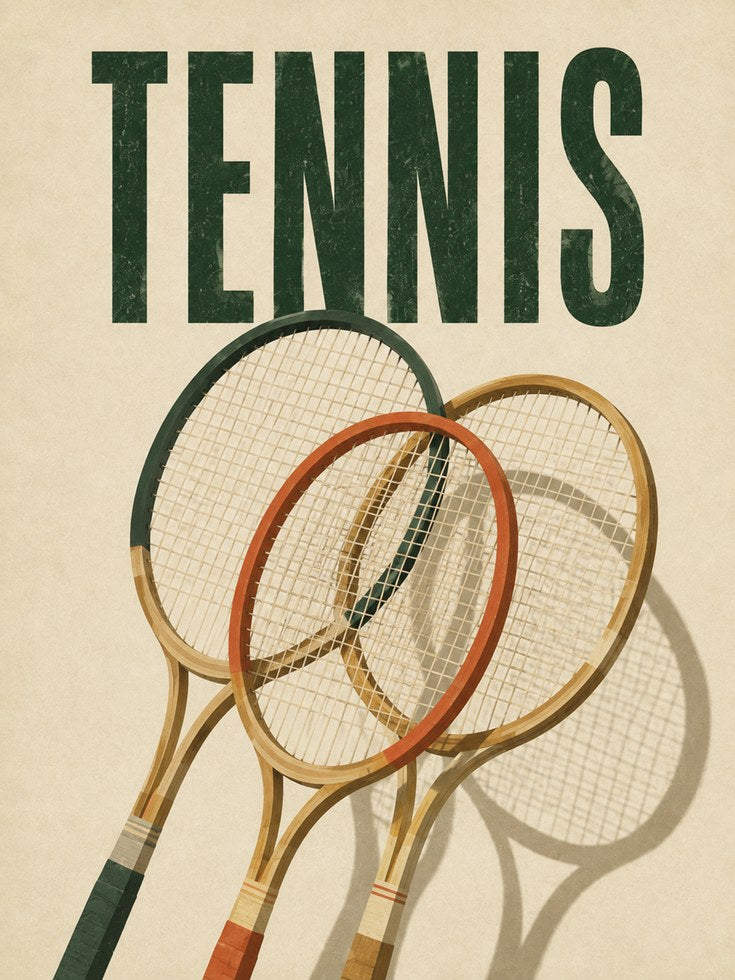 Tennis Wall Art – Vintage Sports Poster - artwork on paper