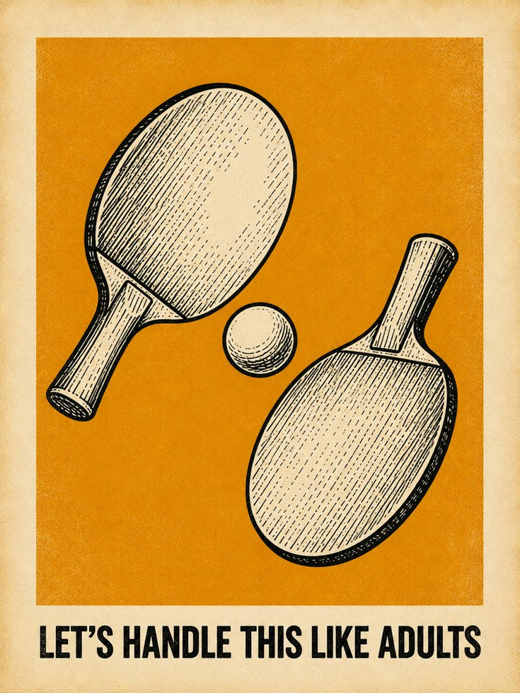 Ping Pong Wall Art – Vintage Sports Print - artwork on paper