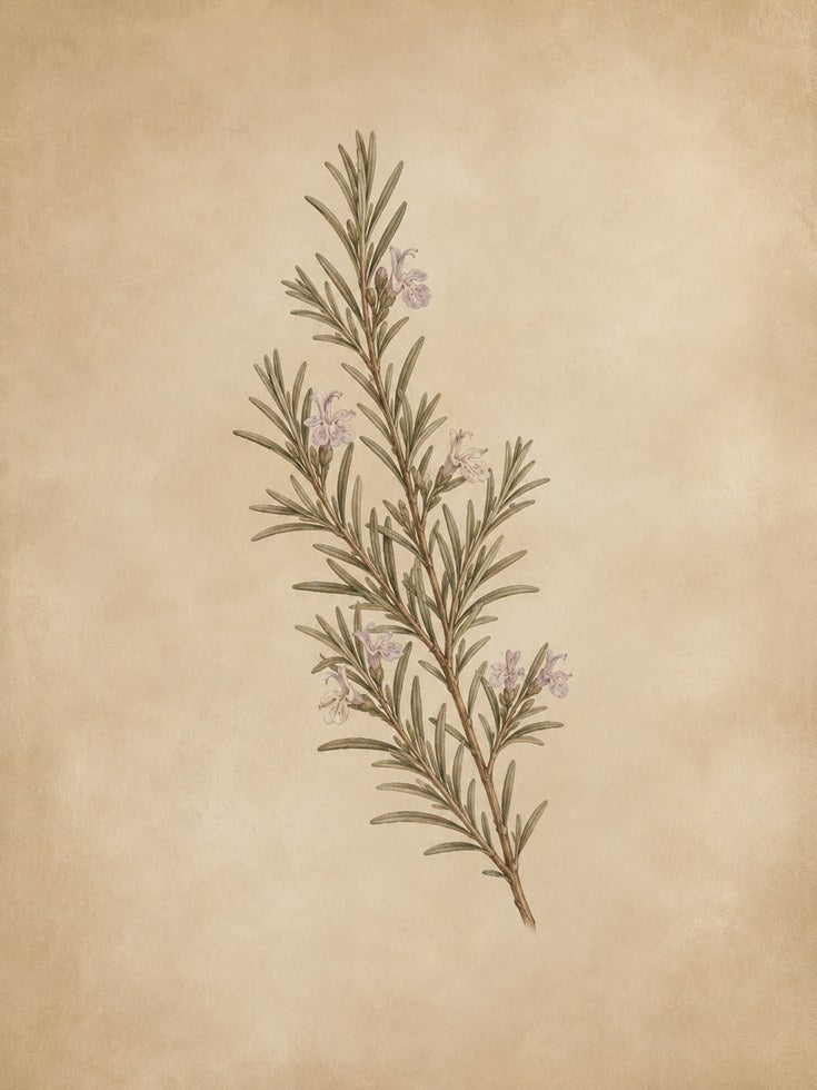 Rosemary Botanical Print — Vintage Herbal Illustration - artwork on paper