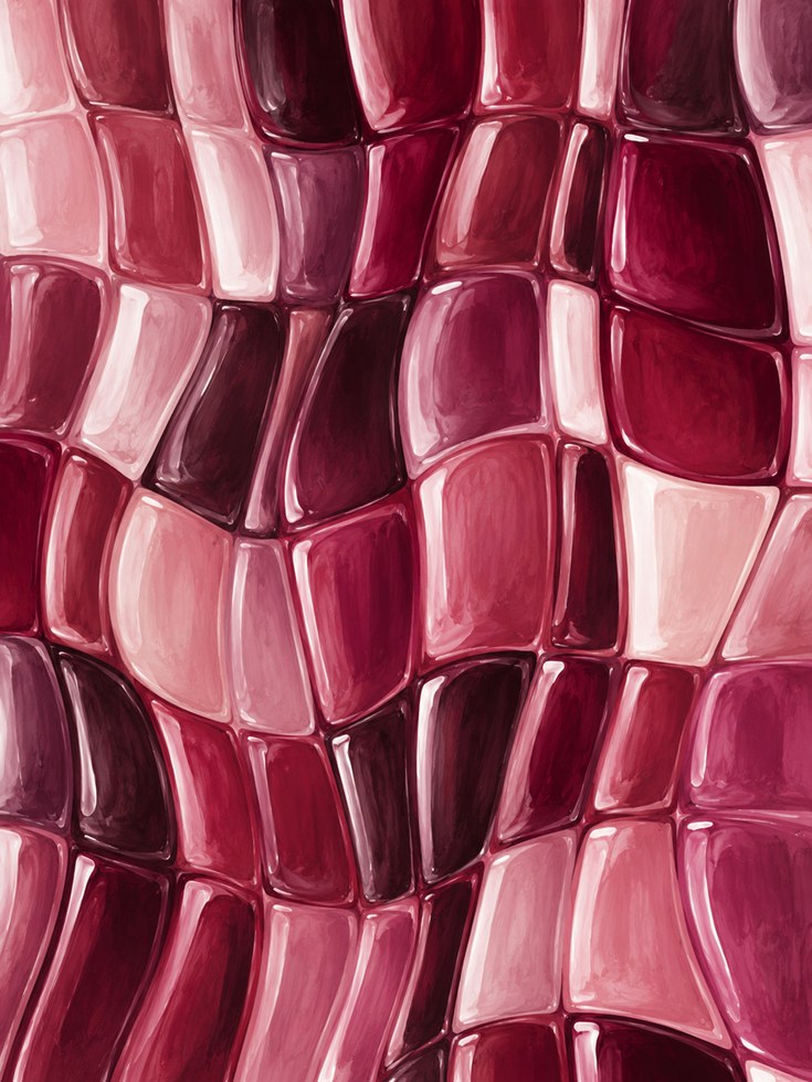 Pink Crocodile Texture Wall Art: Glossy Reptile Skin Pattern - artwork on paper