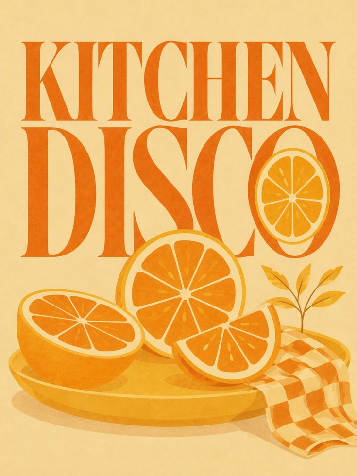Kitchen Disco Retro Print - artwork on paper