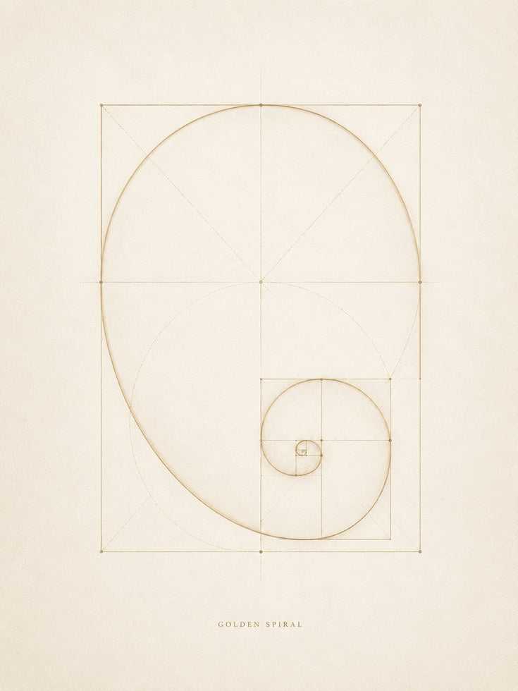 Golden Spiral Wall Art: Fibonacci Sequence - artwork on paper