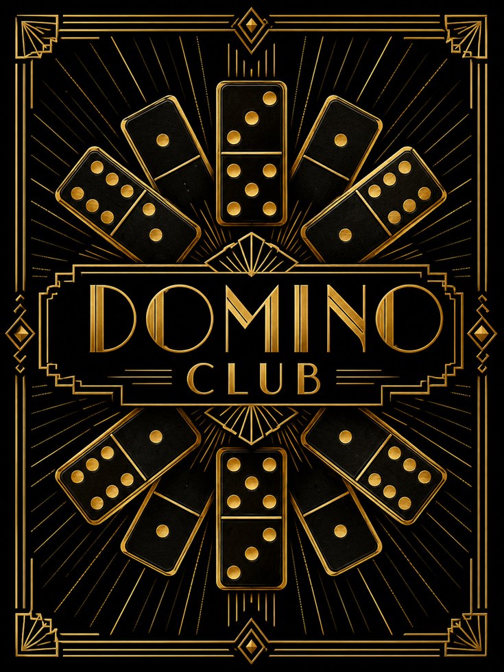 Art Deco Game Room Wall Art – Domino Poster - artwork on paper