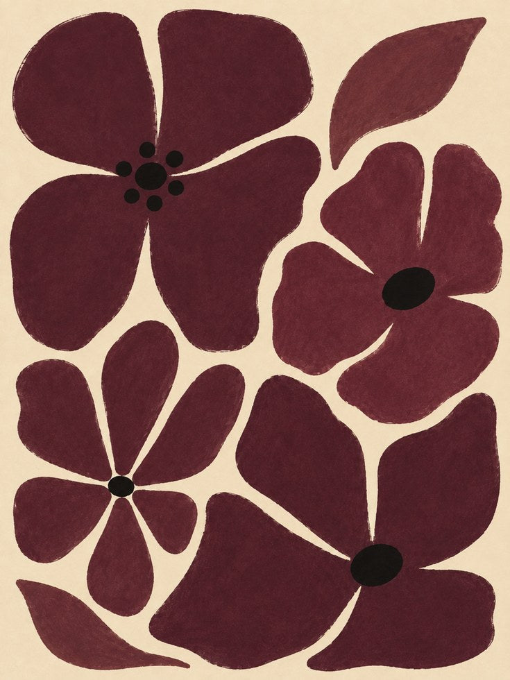 Minimalist Floral Wall Art - artwork on paper