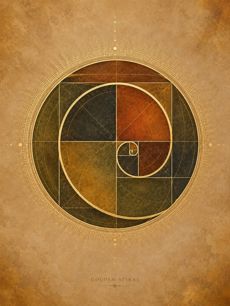 Sacred Geometry Art Print – Fibonacci Spiral - artwork on paper