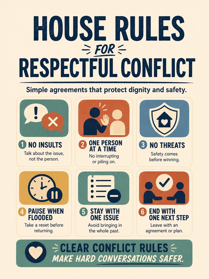 Respectful Conflict Rules Wall Art - artwork on paper