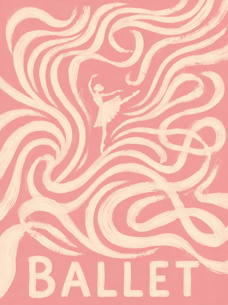 Ballet Poster – Retro Dance Wall Art - artwork on paper