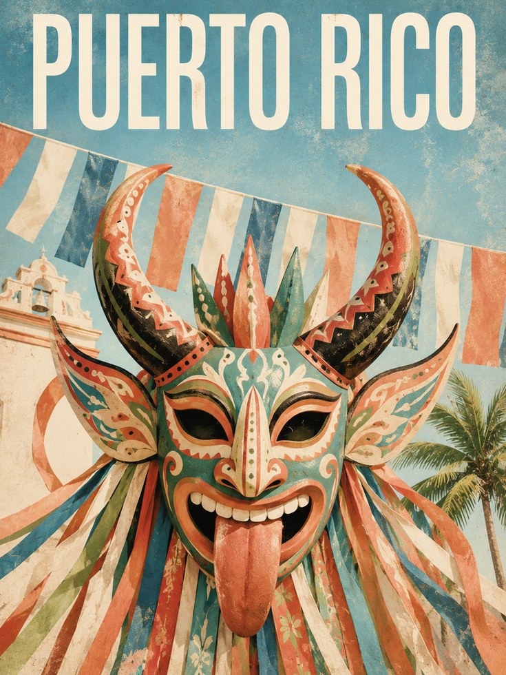 Puerto Rico Poster – Vintage Travel Wall Art - artwork on paper