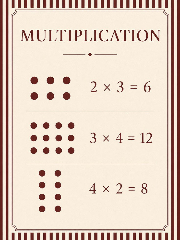 Multiplication Poster – Educational Wall Art - artwork on paper