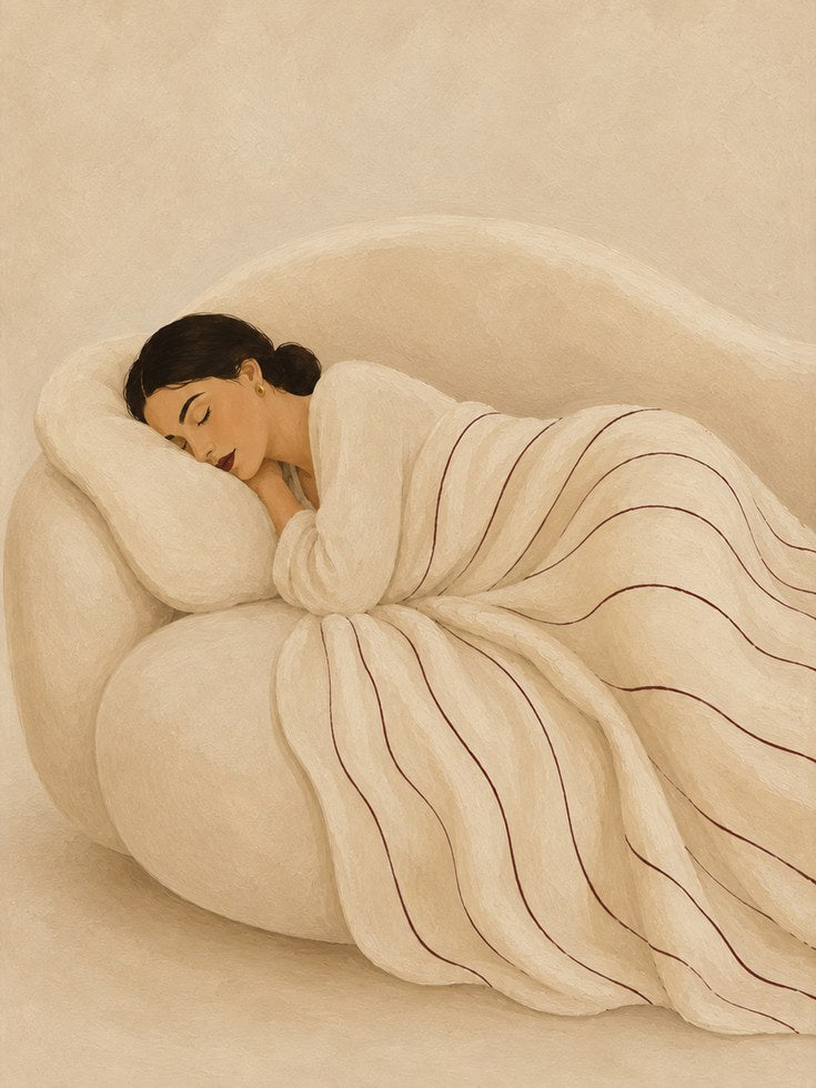 Sleeping Woman Wall Art - artwork on paper