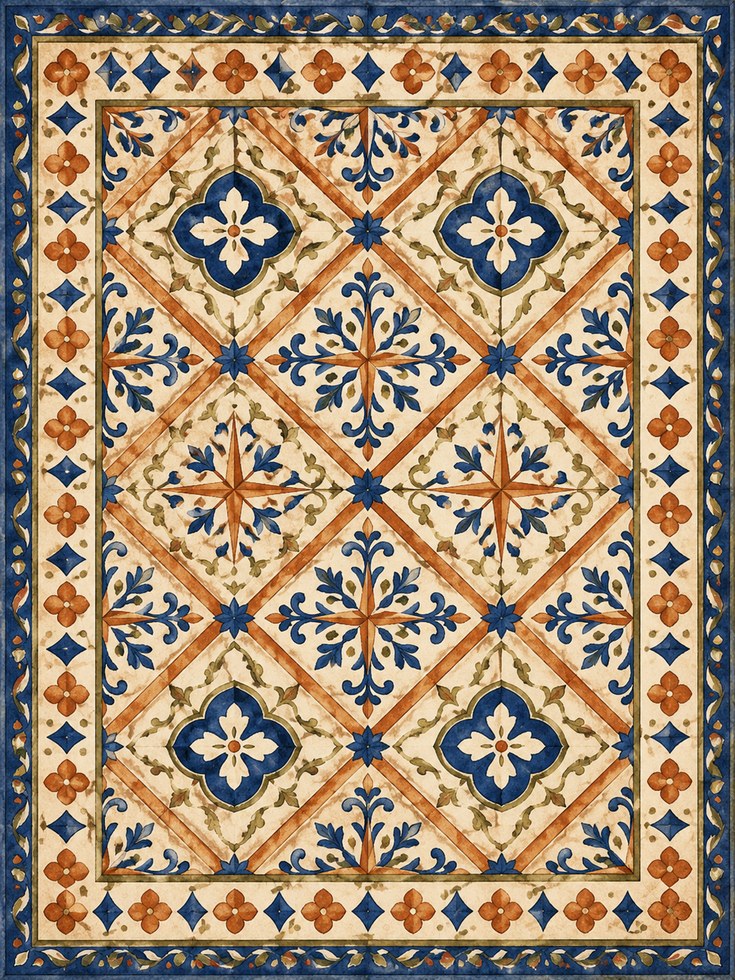 Moroccan Tile Wall Art - artwork on paper