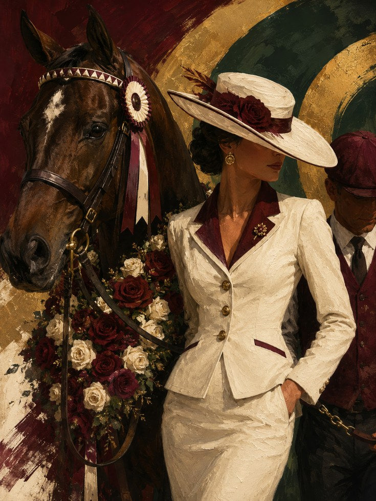 Equestrian Fashion Print – Woman & Horse - artwork on paper