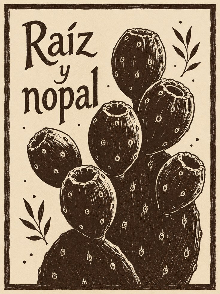 Vintage Cactus Botanical Print: Retro Spanish Nopal Art Poster - artwork on paper