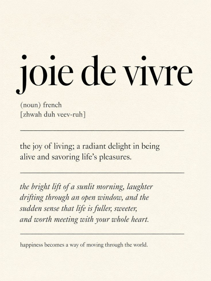 Typography Wall Art: Joie de Vivre French Quote - artwork on paper