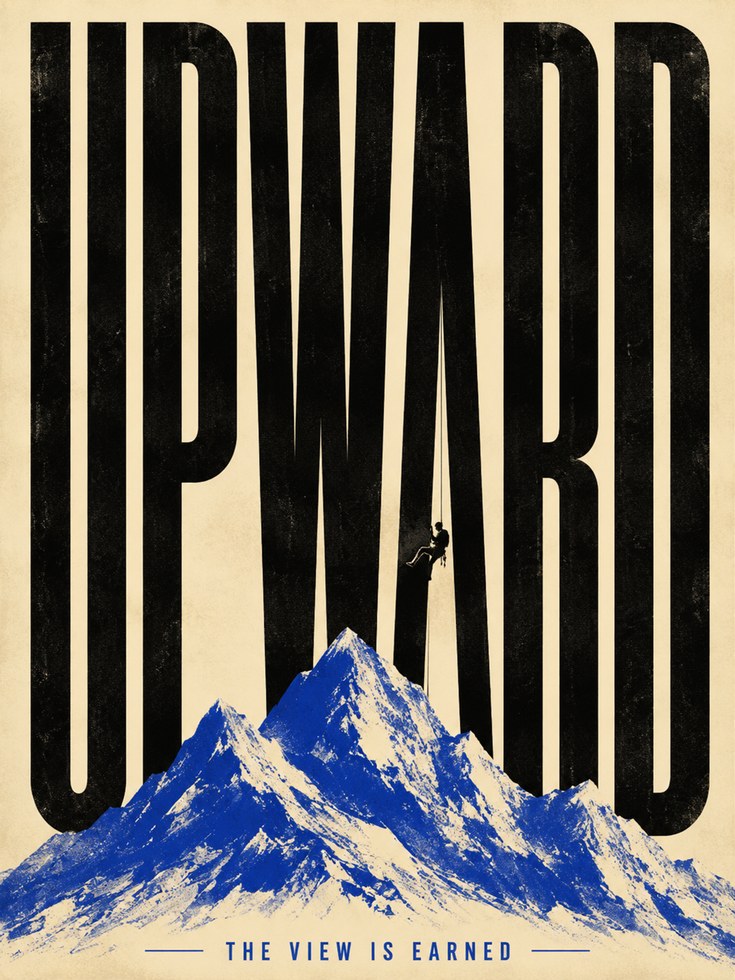 Mountain Climbing Poster - artwork on paper