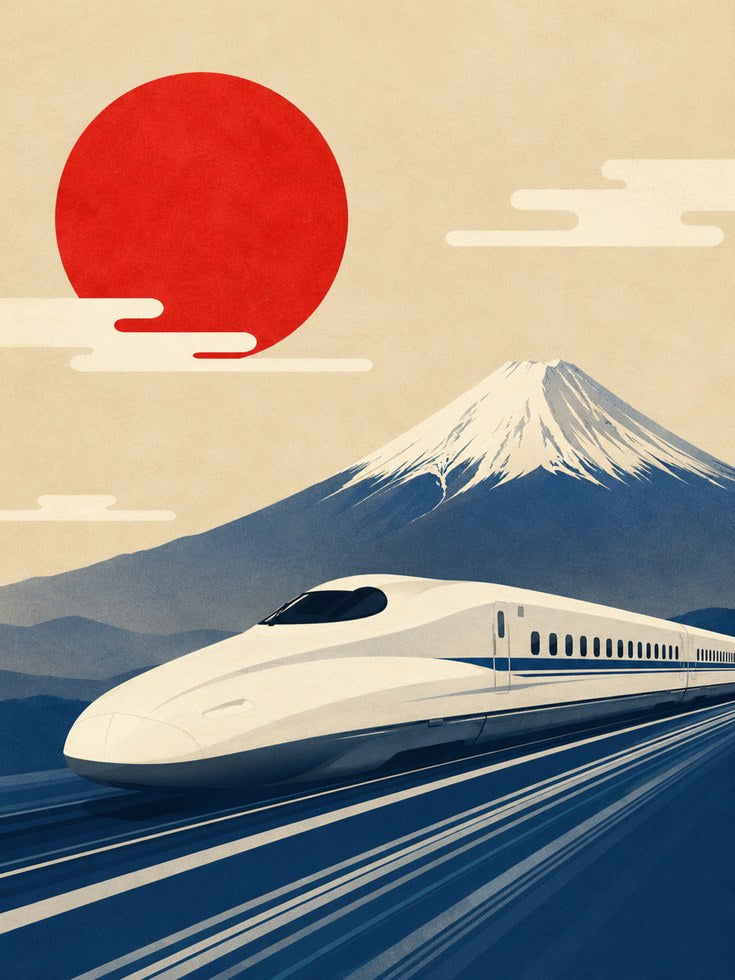 Japan Travel Poster – Mount Fuji Wall Art - artwork on paper