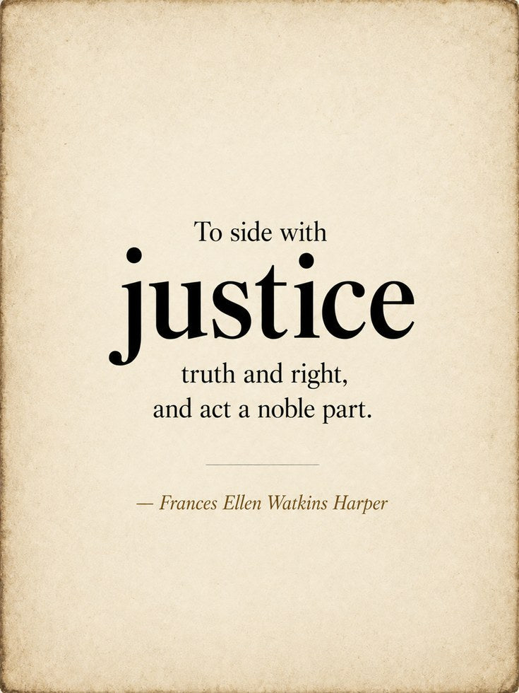 Justice Quote Print – Motivational Wall Art - artwork on paper