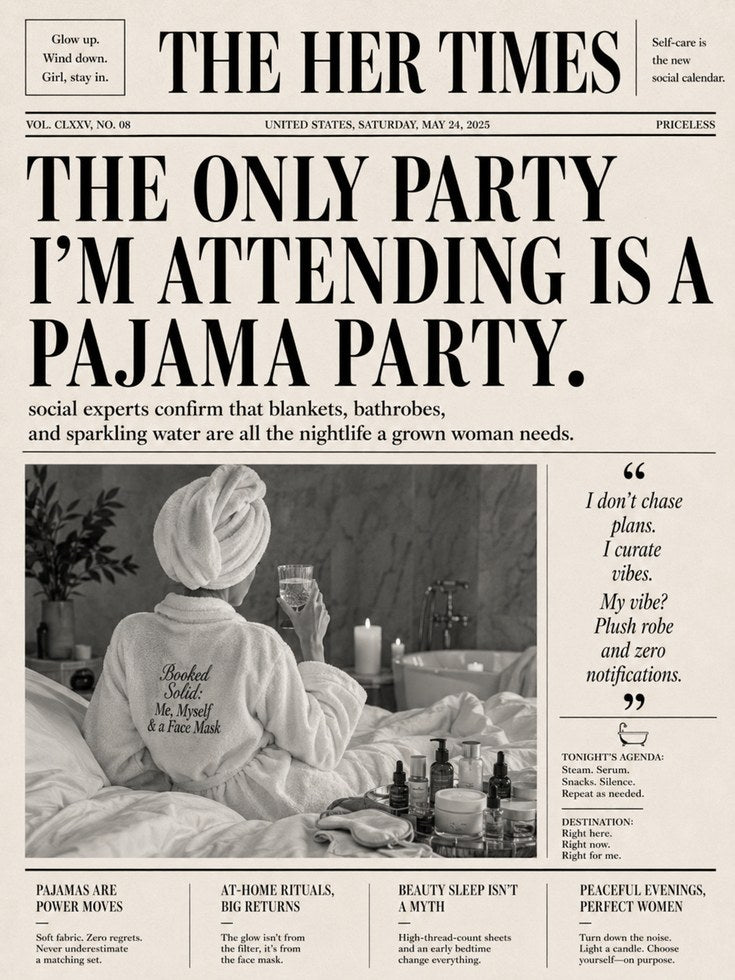Humorous Wall Art Print: Pajama Party Theme - artwork on paper