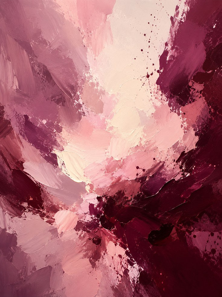Pink Abstract Wall Art – Modern Feminine Print - artwork on paper