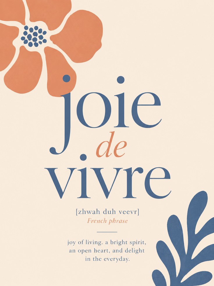 Joie de Vivre Print – French Quote Wall Art - artwork on paper