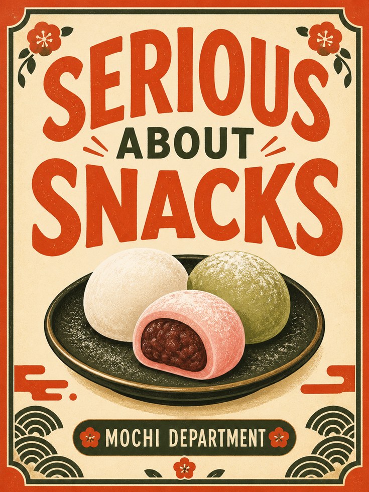Kitchen Food Poster – Mochi Wall Art - artwork on paper
