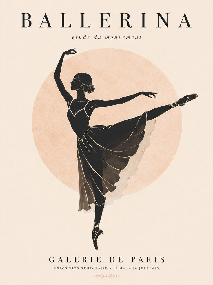 Ballerina Wall Art – Vintage Dance Poster - artwork on paper