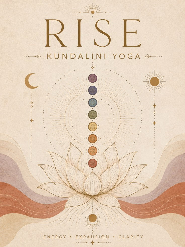Kundalini Yoga Chakra Print: Lotus & Moon Spiritual Wall Art - artwork on paper
