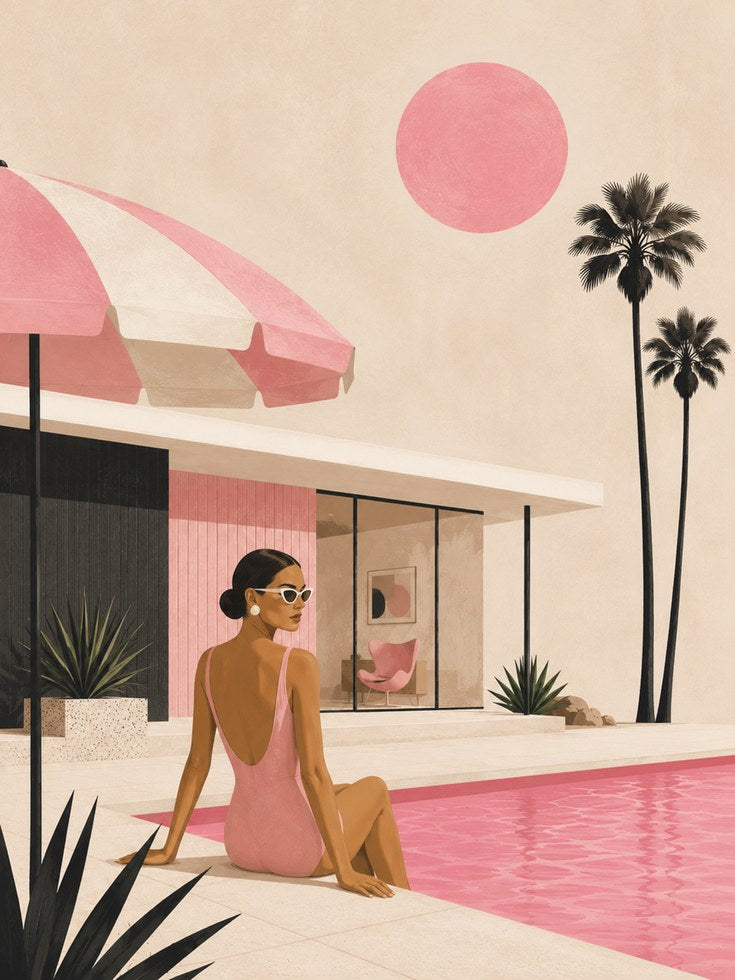 Palm Springs Wall Art – Mid Century Modern Print - artwork on paper