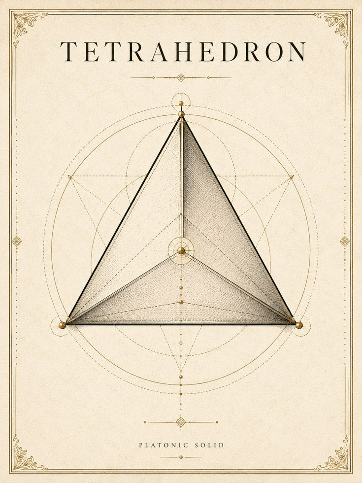 Tetrahedron Sacred Geometry Print - artwork on paper