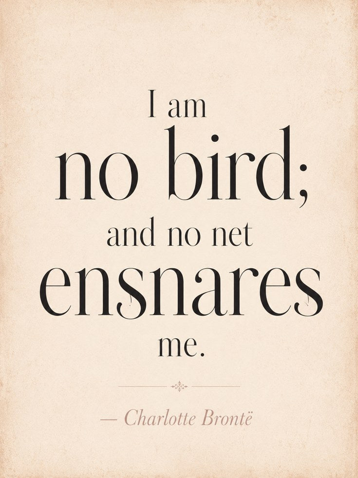 Literary Quote Print – Charlotte Bronte Wall Art - artwork on paper