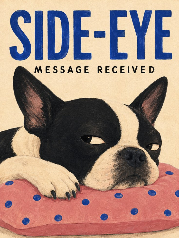 Funny Dog Poster - artwork on paper