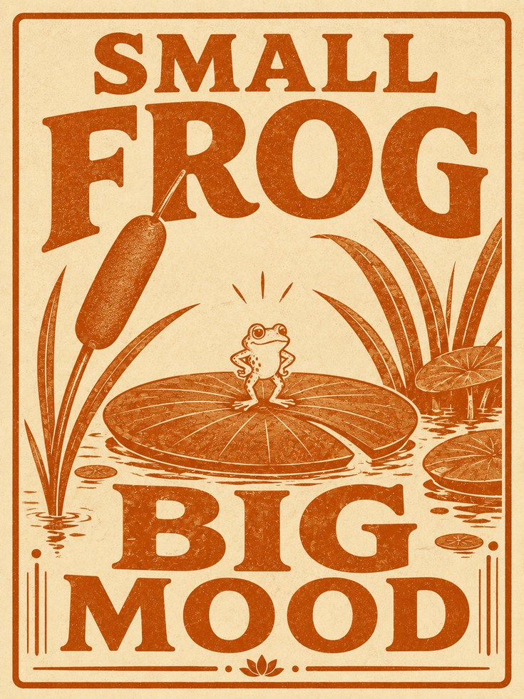 Frog Wall Art: Vintage Inspired Cottagecore - artwork on paper
