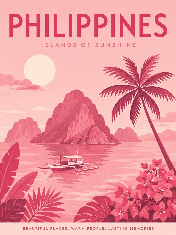 Philippines Travel Poster - artwork on paper
