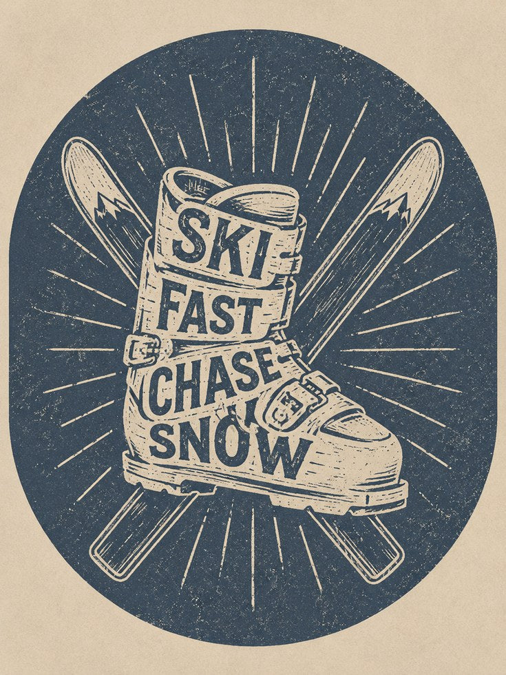 Ski Boot Art Print: Vintage Winter Sports - artwork on paper