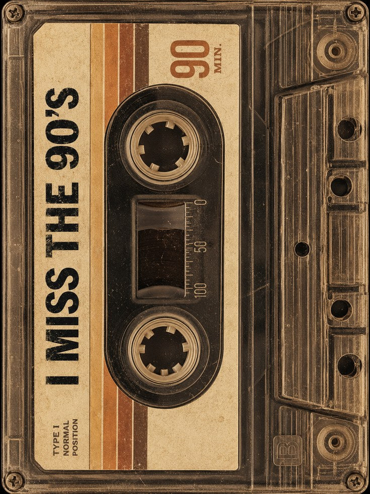 90s Nostalgia Cassette Tape Print - artwork on paper