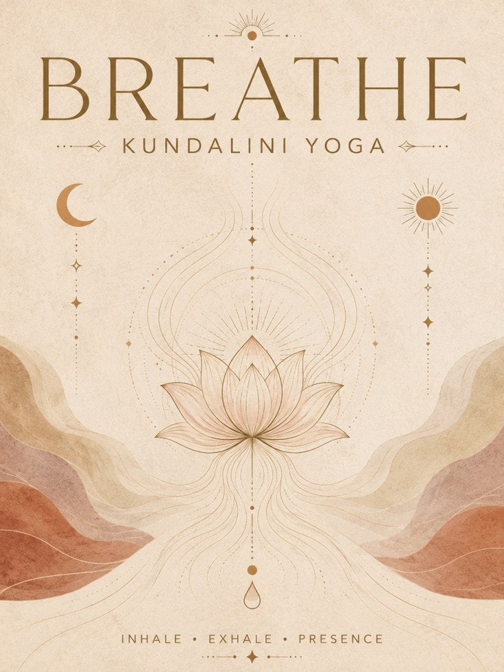Boho Spiritual Yoga Print – Lotus Flower - artwork on paper