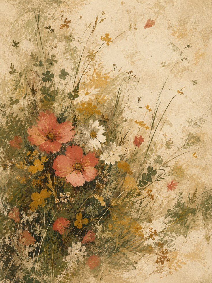 Vintage Botanical Print – Wildflower Wall Art - artwork on paper