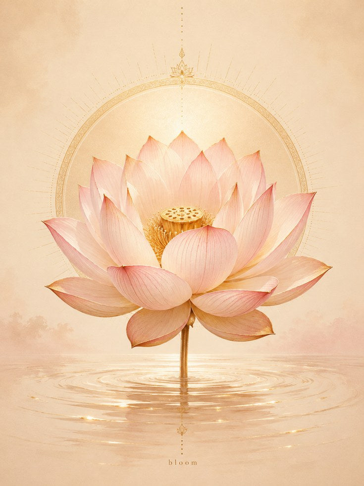 Lotus Flower Wall Art – Botanical Print - artwork on paper