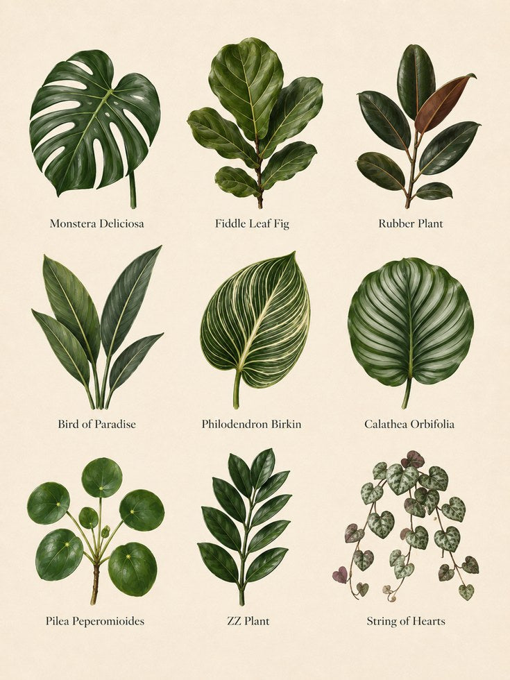 Houseplant Identification Poster - artwork on paper