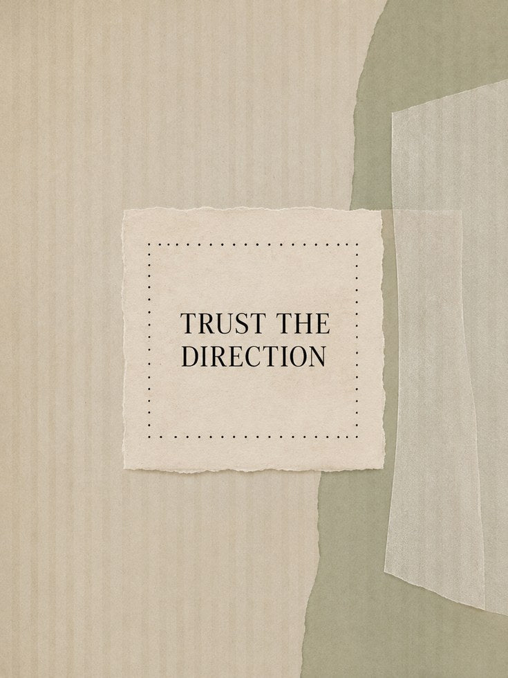 Trust the Direction Print: Minimalist Abstract Typography Art - artwork on paper