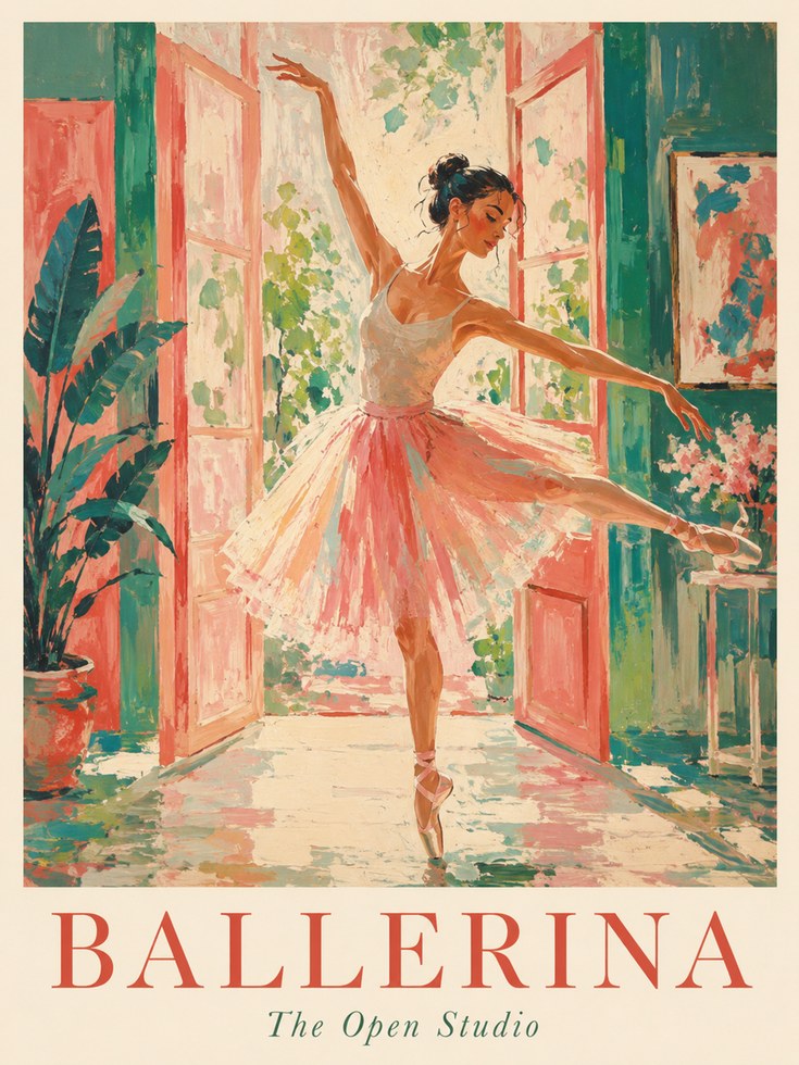 Ballerina Wall Art – Ballet Dancer Print - artwork on paper