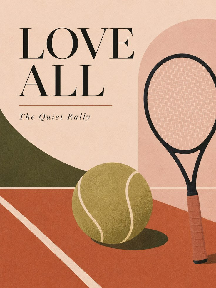 Love All Tennis Print: Vintage Sports Poster - artwork on paper