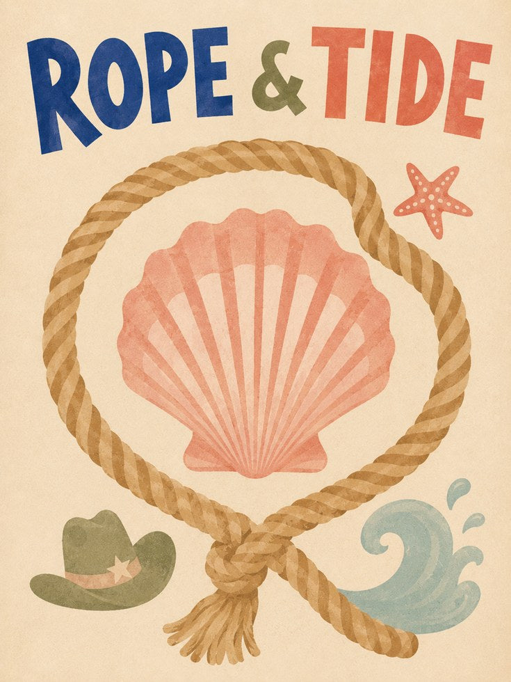 Nautical Wall Art – Rope and Tide Print - artwork on paper
