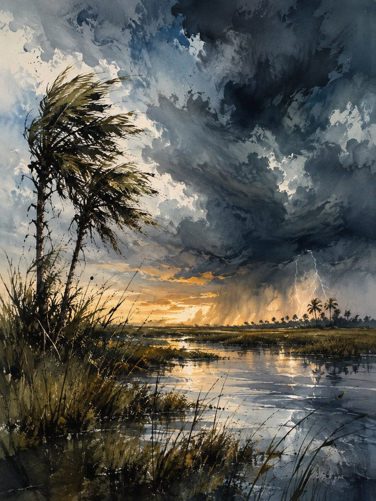 Tropical Storm Wall Art – Dramatic Sky Print - artwork on paper